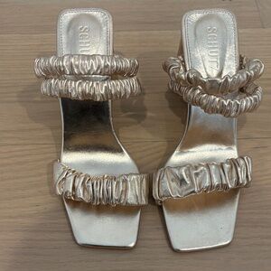 SCHUTZ Metallic Gold Sandals